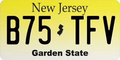 NJ license plate B75TFV