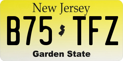 NJ license plate B75TFZ