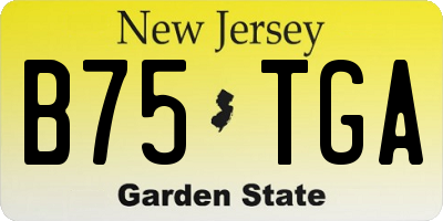 NJ license plate B75TGA