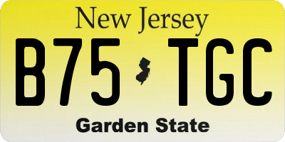 NJ license plate B75TGC