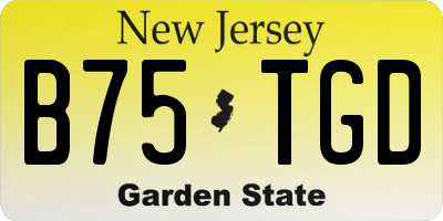 NJ license plate B75TGD