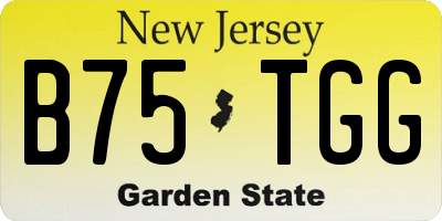 NJ license plate B75TGG