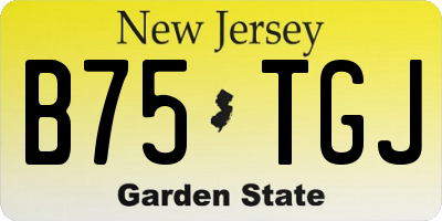 NJ license plate B75TGJ