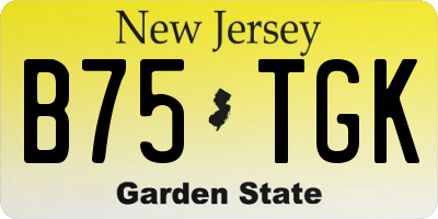 NJ license plate B75TGK