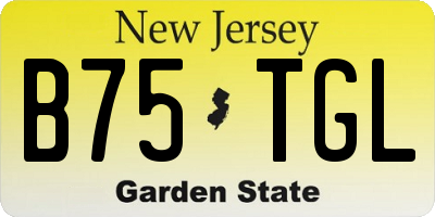 NJ license plate B75TGL