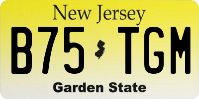 NJ license plate B75TGM