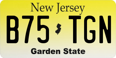 NJ license plate B75TGN