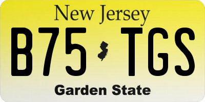 NJ license plate B75TGS
