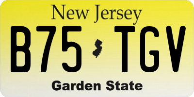 NJ license plate B75TGV