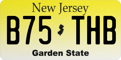 NJ license plate B75THB