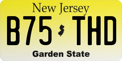 NJ license plate B75THD