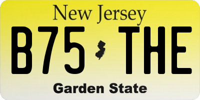 NJ license plate B75THE