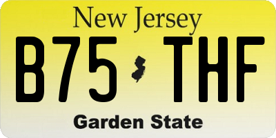 NJ license plate B75THF