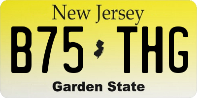 NJ license plate B75THG