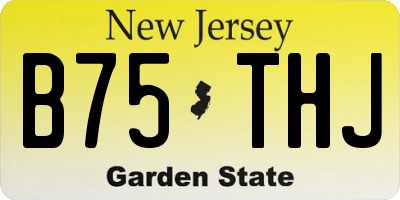NJ license plate B75THJ