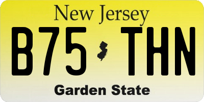 NJ license plate B75THN