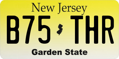 NJ license plate B75THR