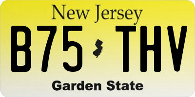 NJ license plate B75THV