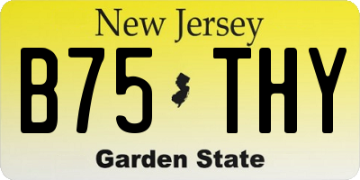 NJ license plate B75THY