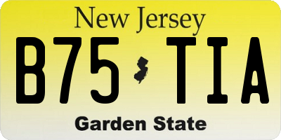 NJ license plate B75TIA