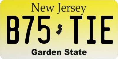 NJ license plate B75TIE