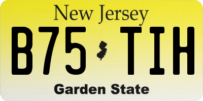 NJ license plate B75TIH