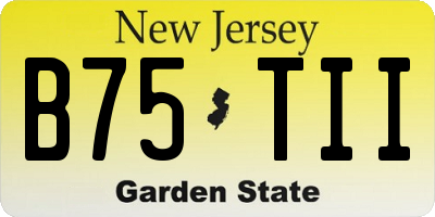 NJ license plate B75TII