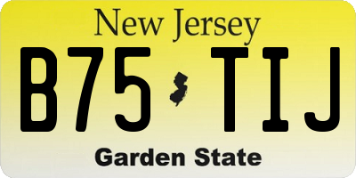 NJ license plate B75TIJ
