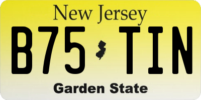 NJ license plate B75TIN