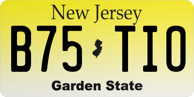 NJ license plate B75TIO