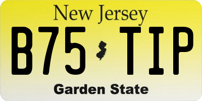 NJ license plate B75TIP