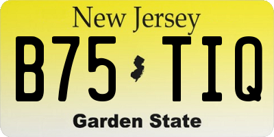 NJ license plate B75TIQ