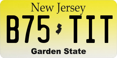 NJ license plate B75TIT
