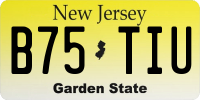 NJ license plate B75TIU