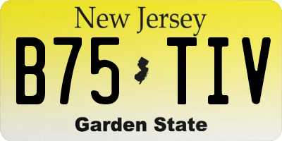 NJ license plate B75TIV