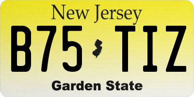 NJ license plate B75TIZ