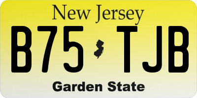 NJ license plate B75TJB