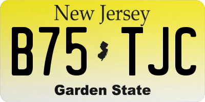 NJ license plate B75TJC