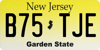 NJ license plate B75TJE