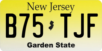NJ license plate B75TJF