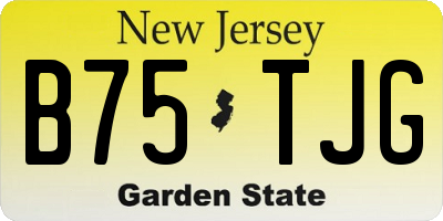 NJ license plate B75TJG