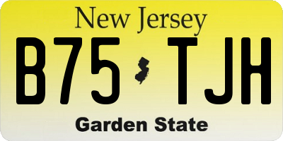 NJ license plate B75TJH