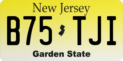 NJ license plate B75TJI