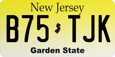 NJ license plate B75TJK