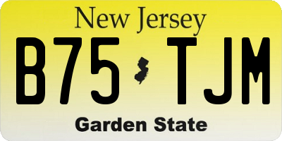 NJ license plate B75TJM