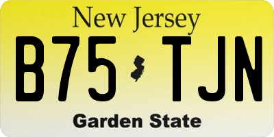 NJ license plate B75TJN