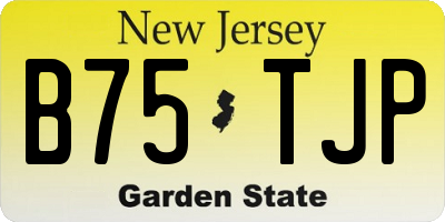 NJ license plate B75TJP
