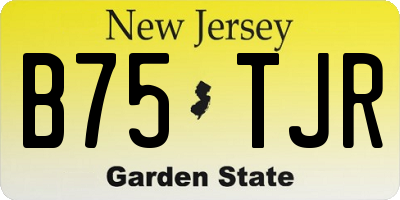 NJ license plate B75TJR