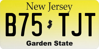 NJ license plate B75TJT