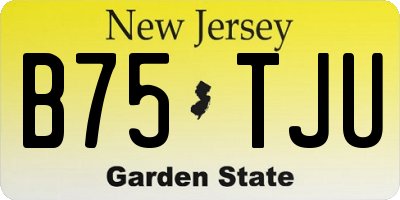 NJ license plate B75TJU